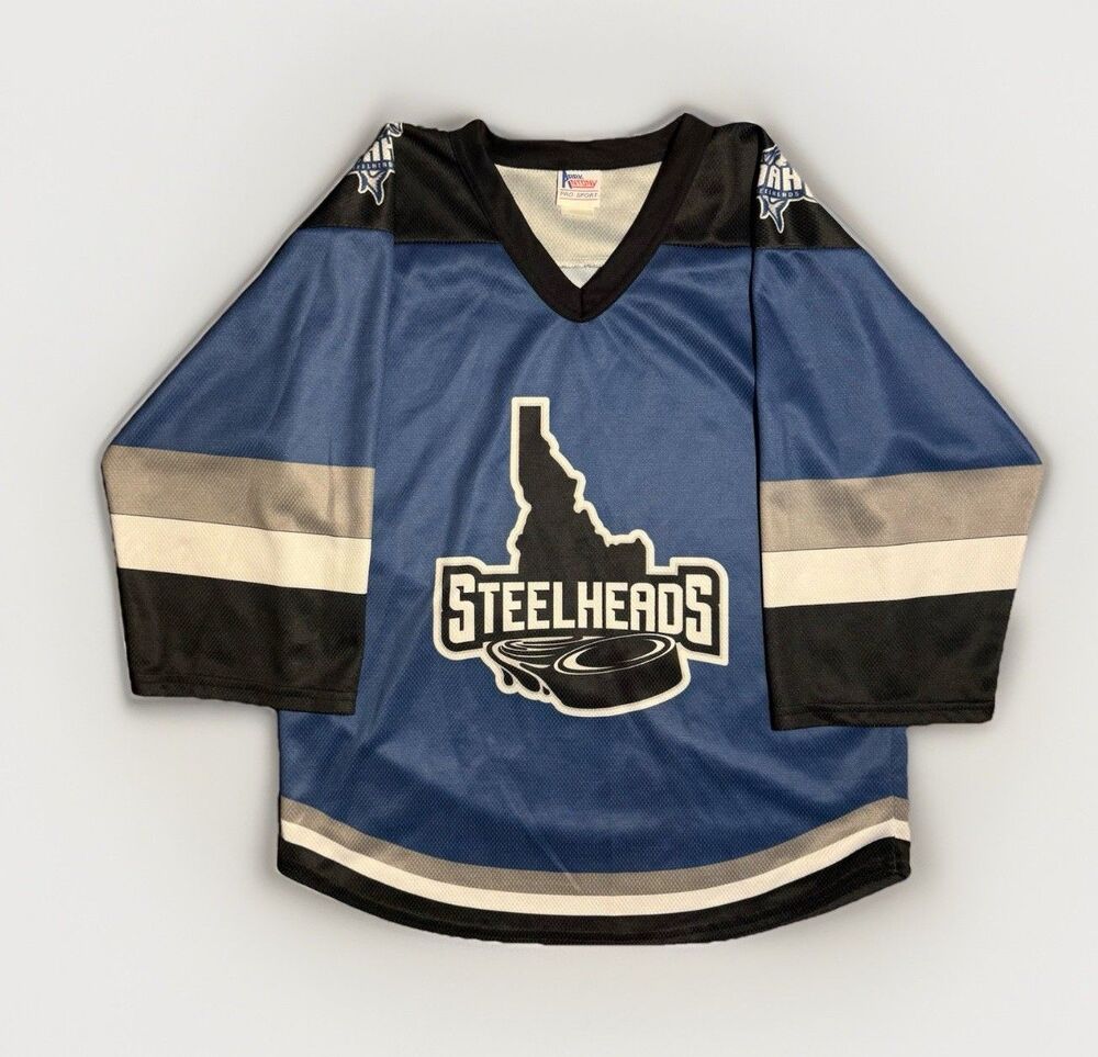 Idaho Steelheads Hockey Jersey ECHL Blue Youth‎ Boys Size Medium 10-12